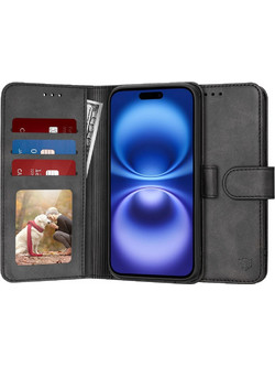 Techsuit Wallet - Θήκη Πορτοφόλι iPhone 16 Pro - Black (5949419188327)