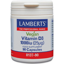 Lamberts Vegan Vitamin D3 1000iu 25μg 90 Κάψουλες