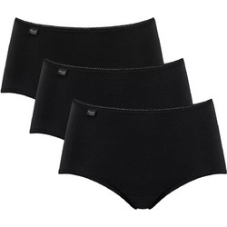 Sloggi Βαμβακερά Ψηλόμεσα Γυναικεία Slip Μαύρα 3Pack 10167191-0004