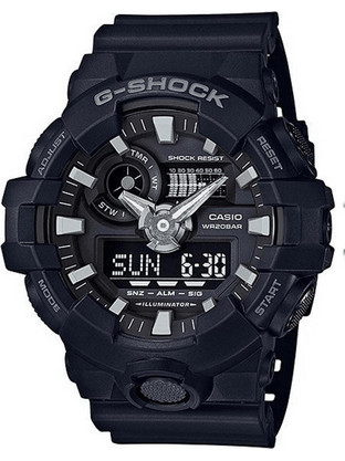Casio G-Shock Ανδρικό Ρολόι Χρονογράφος με Μαύρο Καουτσούκ Λουράκι GA-700-1BER