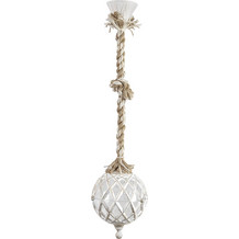 Heronia Lighting Κρεμαστό Φωτιστικό Οροφής με Σχοινί Μονόφωτο Λευκό LP-520K 31-1108