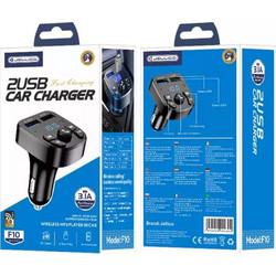 2 USB JELLICO CAR FM TRANSMITTER BLUETOOTH 3.1A F10