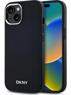 DKNY Plain Logo MagSafe iPhone 15 Case - Black