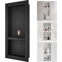 VEVOR Ντουλάπι Ντους για Πλακάκι 40.64 x 81.28 cm, Διπλό Ράφι, Μαύρο SLLYBK2C16YCZ39ANV0