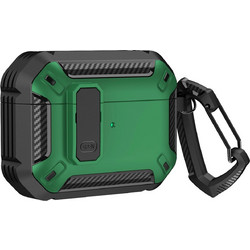 Hurtel Armor Case Θήκη TPU / PC με Γάντζο για AirPods 4 Πράσινη