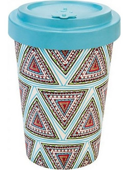 Well Ποτήρι Bamboo με Καπάκι Aztec Blue 400ml