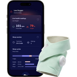 Owlet Dream Sock 0-18 m έξυπνη κάλτσα Mint 2x1 ζευγάρι