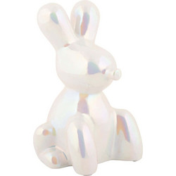 Διακοσμητικό Επιτραπέζιο Balloon Bunny PT4228WH 9x15cm White Present Time Κεραμικό