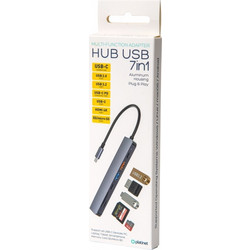 PLATINET USB-C GEN2 MEDIA HUB 10GB/S 7IN1 HDMI 4K USB-A3.2/ USB-A2.0/ USB-C PD 100W/ USB-C2.0/ SD/ MicroSD ALUMINUM