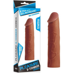Lovetoy Pleasure X-Tender Sleeve 1 Κάλυμμα Επιμήκυνσης Πέους 17cm Καφέ