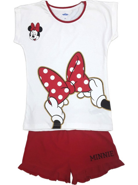 Πιτζάμα Καλοκαιρινή Minnie Bow Cream Red 8010293