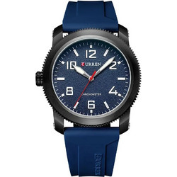 Curren Ανδρικό Ρολόι με Μπλε Καουτσούκ Λουράκι 8454 Blue