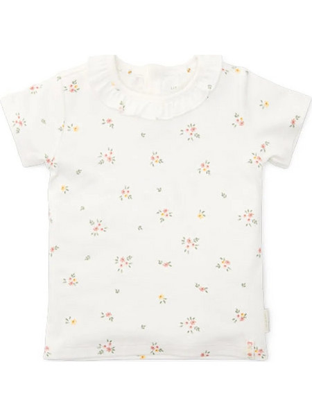 Μπλουζάκι κοντομάνικο Little Dutch Off White White Meadows (80cm.) 9-12 μηνών