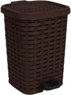 Κάδος μπάνιου πλαστικός rattan 20Χ20Χ27 εκ. σκούρο καφέ - HP 07.16.0048