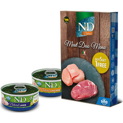 Farmina N&D Natural Adult Grain Free with Meat Duo Menu 6x70gr