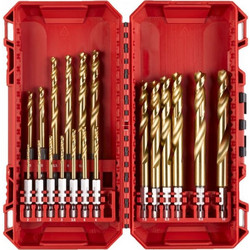 MILWAUKEE SHOCKWAVE HSS-TiN Σετ Τρυπάνια Μετάλλου 19 Τεμάχια (4932493866)
