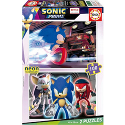 Παιδικό Puzzle Educa Neon Sonic 2x100 Κομμάτια