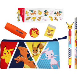 Pokemon - Stationery Set with Triple Pencil Case & Stickers
