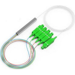Fiber Optic PLC Splitter, Mini-Tube, 1 x SC/APC - 4 x SC/APC G657A1 0.9mm (0908511)