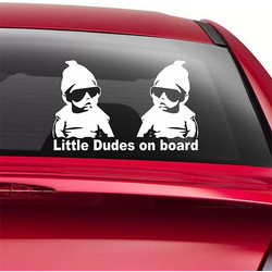 Little dudes on board Αυτοκόλλητο αυτοκινήτου Baby on board