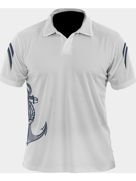 T-Shirt Πόλο - Marine Anchor (STOCK) Λευκό