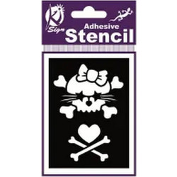 Stencil αυτοκόλλητο για εφαρμογή με σπρέι Νεκροκεφαλή