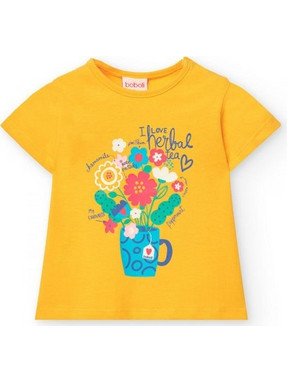 BOBOLI Knit t-Shirt for baby girl -BCI - 241096 - ΚΟΡΙΤΣΙ - ocher