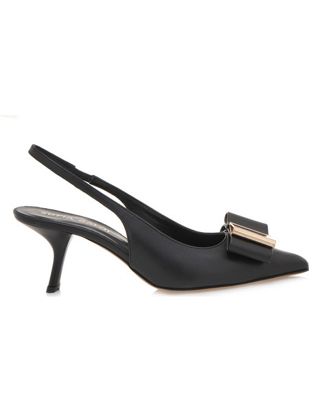 Sofia Baldi Γόβες Slingback Δερμάτινες με Τακούνι Στιλέτο Μαύρες 41410