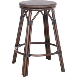 ΣΚΑΜΠΟ ΑΛΟΥΜΙΝΙΟΥ ΜΕΣ.ΥΨΟΥΣ CHINO HM6286.01 BAMBOO LOOK & TEXTILENE ΚΑΦΕ 43x43x65Υεκ