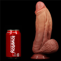 Lovetoy Nature King Ρεαλιστικό Dildo με Βεντούζα & Όρχεις 25.5cm Καφέ