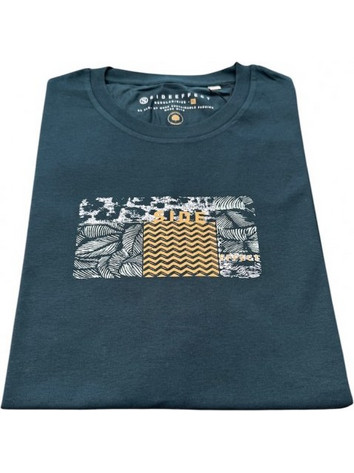 Πρασινο t-shirt βαμβακερο με τετραγωνη στάμπα στο κέντρο - SIDE EFFECT
