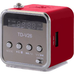 Φορητό Ασύρματο Ηχείο με FM Ραδιόφωνο, LED, Bluetooth και Υποδοχή microSD Κόκκινο-34-06211_CZE