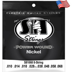 Sit S81068 Power Wound Σετ 8 Χορδές Ηλεκτρικής Κιθάρας Nickel Plated Steel 10-68"
