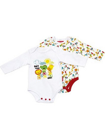 Fisher Price Σετ Φορμάκια Εσώρουχα Μακρυμάνικα για Αγόρι Λευκό FP10054