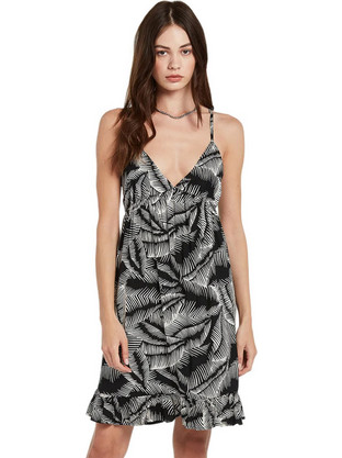 Volcom Stay Palm Mini Καλοκαιρινό Καθημερινό Φόρεμα Μαύρο B1312206-BWH