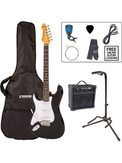 ENCORE EBP-LHE6BLK Set Left Handed Ηλεκτρική Κιθάρα ST Style με SSS Μαγνήτες και Ταστιέρα Rosewood