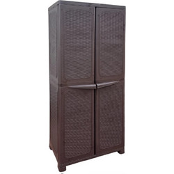 Ντουλάπα Πλαστική Δίφυλλη με 4 Ράφια Καφέ 70x44x173εκ. TnS 33-800-0057