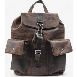 Unisex δερμάτινη τσάντα πλάτης σε καφέ χρώμα Genui 45x31x16 εκ. (17,7x12,2x16 ίντσες) Δέρμα