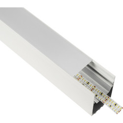 GLOBOSTAR(R) ALP-LINEAR BRIGHTRAIL 61774-3M Επιφανειακό / Κρεμαστό / Επιτοίχιο Προφίλ Αλουμινίου με Λευκό Γαλακτερό Πατητό Κάλυμμα για Ταινίες LED IP20 - Λευκό Ματ - Μ300 x Π5 x Υ7.5cm 61774