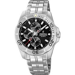 Festina Ανδρικό Ρολόι Χρονογράφος με Ασημί Μεταλλικό Μπρασελέ F20445/3
