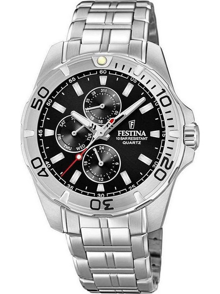 Festina Ανδρικό Ρολόι Χρονογράφος με Ασημί Μεταλλικό Μπρασελέ F20445/3