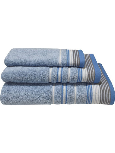 Πετσέτα Σώματος Pennie Satin Stripe Light Blue Cotton Komvos (70x140) 1Τεμ