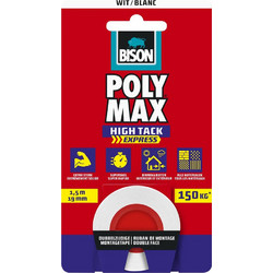 Bison - Polymax High Tack Ταινία Διπλής Όψης Λευκή 1.5m x 19mm (7004399)