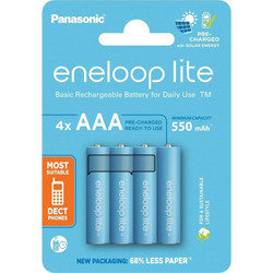 PANASONIC ΜΠΑΤΑΡΙΕΣ ΕΠΑΝΑΦΟΡΤΙΖΟΜΕΝΕΣ AAA/HR03 1.2V 550mAh Ni-MH ENELOOP LITE 4/BLISTER