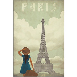 Αφίσα Paris with Eiffel Tower - Typographic , 30X40