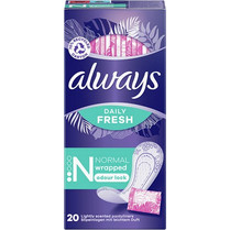 Always Daily Fresh Normal Σερβιετάκια για Ελαφριά Ροή 2 Σταγόνες 20τμχ