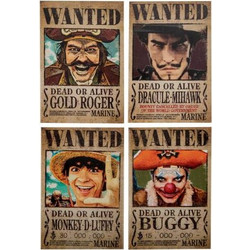 One Piece Fridge Magnet 4-Pack Wanted - RD618688