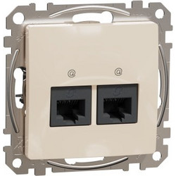 Schneider Sedna Design 2xRJ45 πρίζα CAT6 UTP Μπεζ - SDD112462