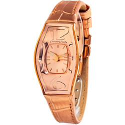 Chronotech Γυναικείο Ρολόι με Ροζ Χρυσό Δερμάτινο Λουράκι CT7932L-68