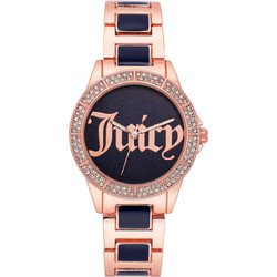 Juicy Couture Γυναικείο Ρολόι με Μαύρο Ροζ Χρυσό Μεταλλικό Μπρασελέ JC/1308NVRG